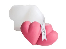 Molde silicona corazon doble